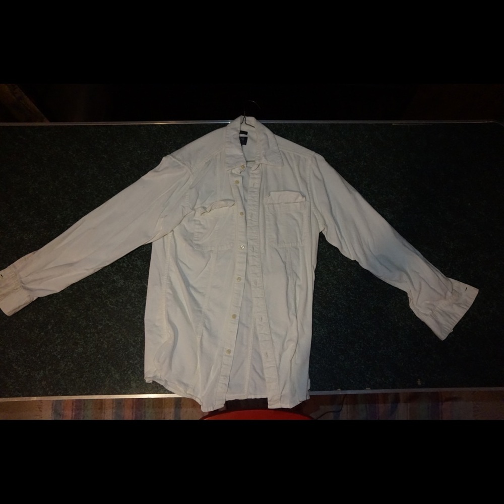 White corduroy button-down